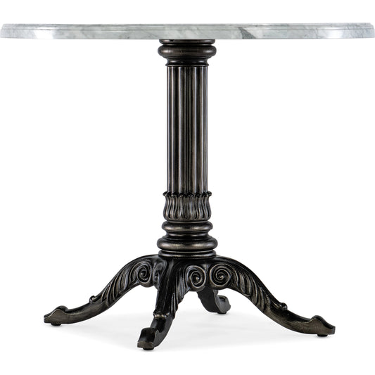 Charleston Bistro Table by Hooker Furniture in garden gate black. Made from resin with veneered carrara stone in a modern style.