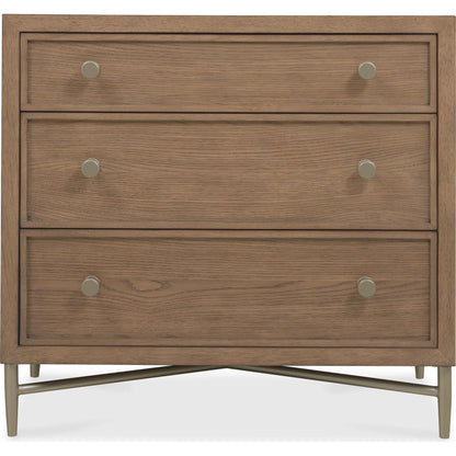 Sonnet Three-Drawer Nightstand by Hooker Furniture in medium wood and wren. Made from unique in a transitional style.