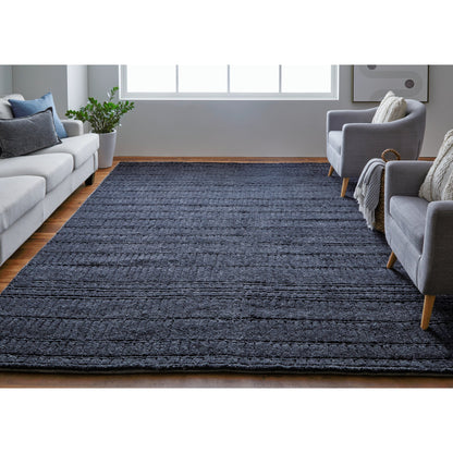Vesper Transitional Solid Rug - T20T6036 by Thom Felicia by Feizy Rugs in black. Made from wool in a unique style.