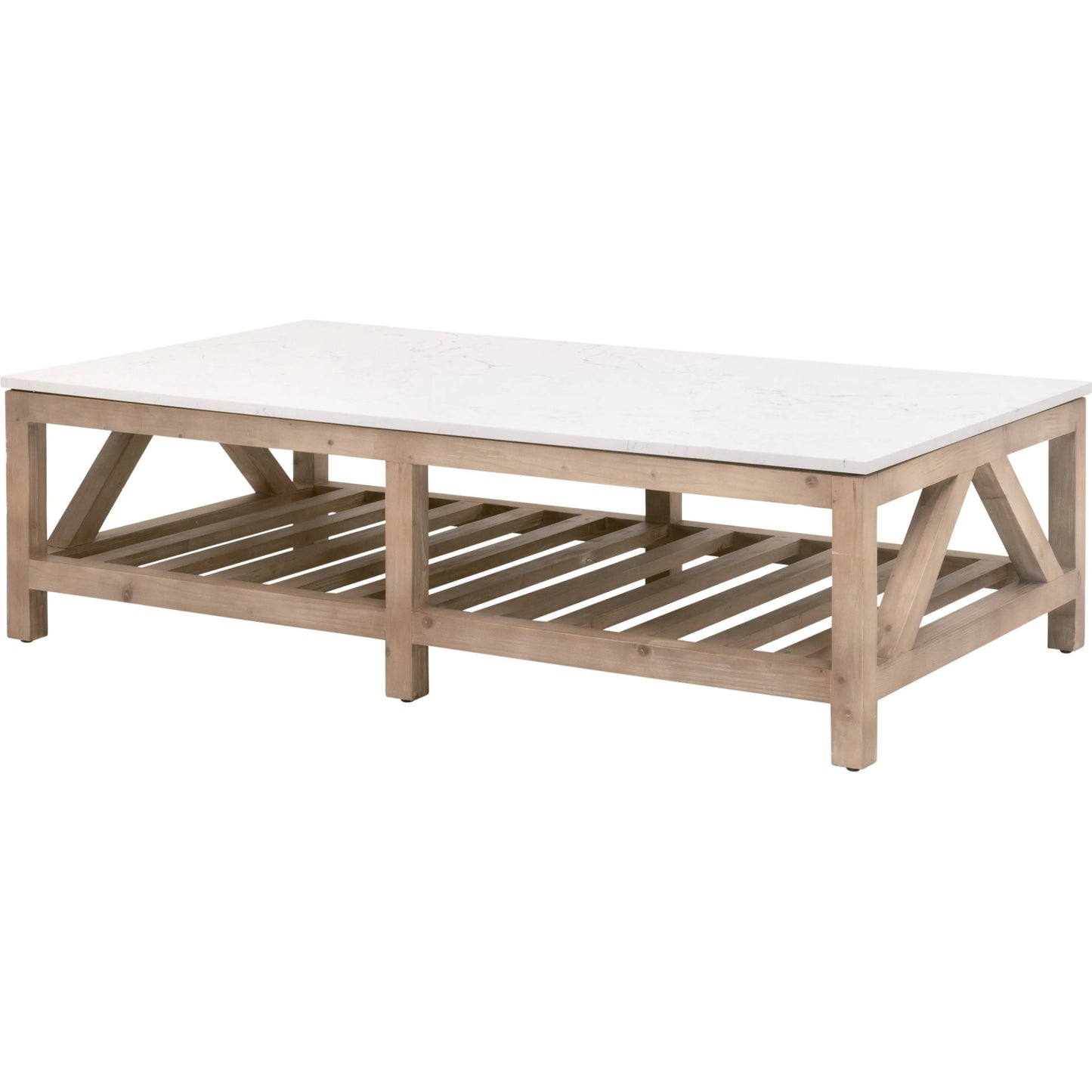 002 SI-2249336 | Primary Silo | Spruce Coffee Table by Essentials For Living. Made from solid pine wood, solid quartz in a coastal style.