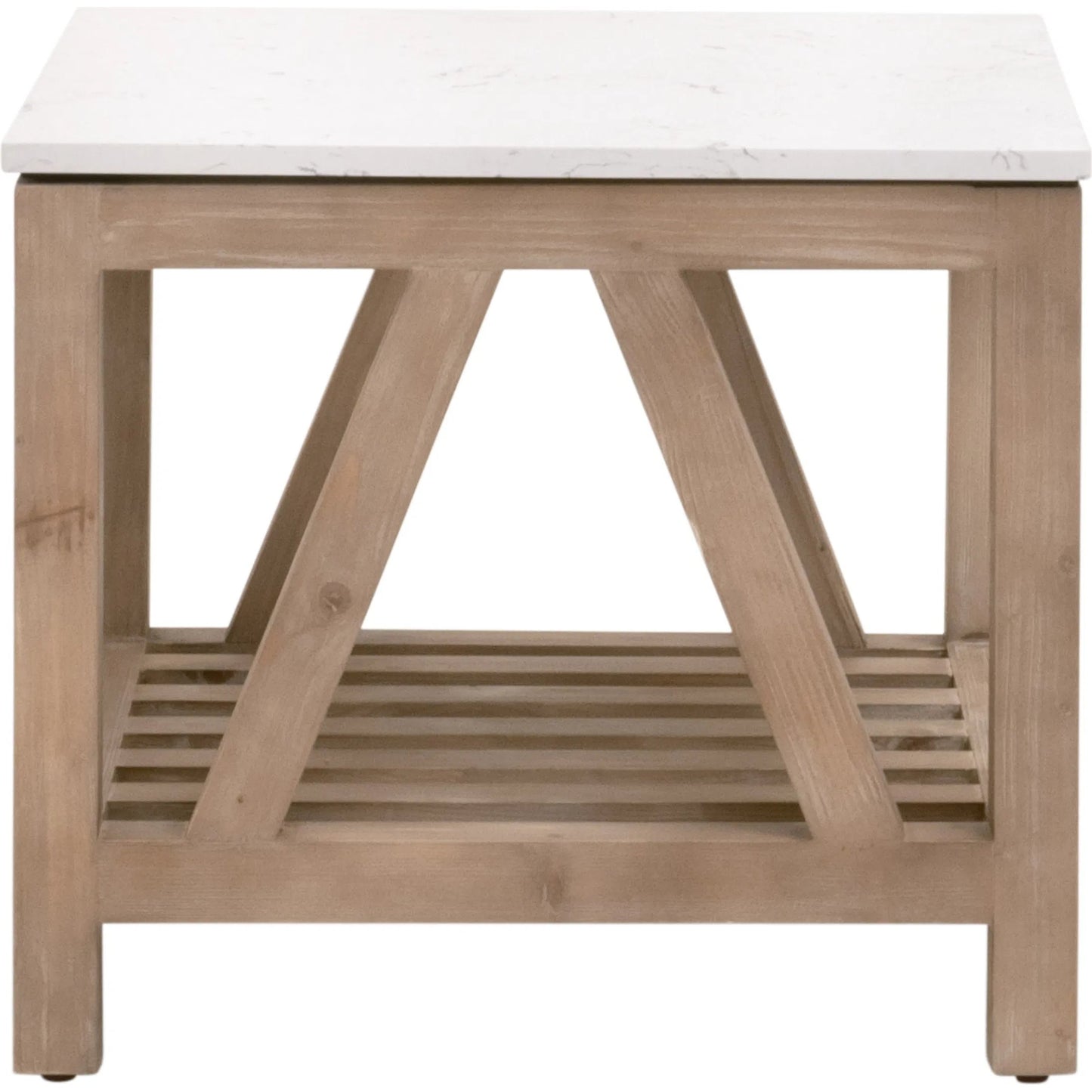 009 SI-2249337 | Additional Silo | Spruce End Table by Essentials For Living. Made from solid pine wood, solid quartz in a coastal style.
