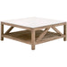 Spruce Square Coffee Table by Essentials For Living. Made from solid pine wood, solid quartz in a coastal style.
