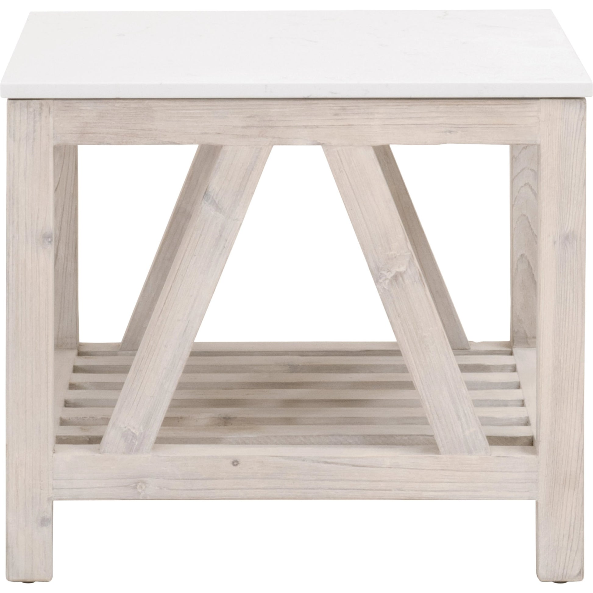 Spruce End Table by Essentials For Living. Made from solid pine wood, solid quartz in a coastal style.