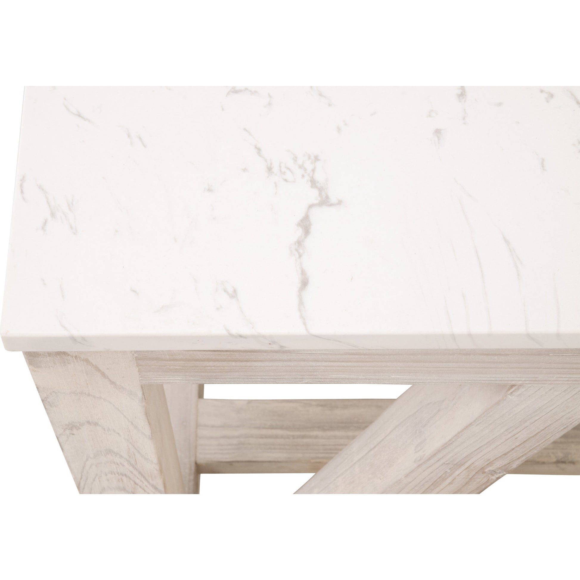 Spruce End Table by Essentials For Living. Made from solid pine wood, solid quartz in a coastal style.