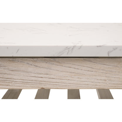Spruce Square Coffee Table by Essentials For Living. Made from solid pine wood, solid quartz in a coastal style.