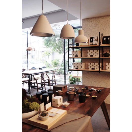 Castle Cone Pendant by Seed Design in concrete. Made from concrete, steel in a modern style.