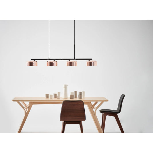 Lalu+ Pendant by Seed Design in copper. Made from steel, glass in a modern style.