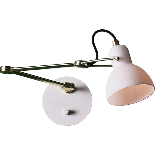 Laito Opal Wall Lamp by Seed Design in white opal glass, matt brass. Made from steel in a modern style.