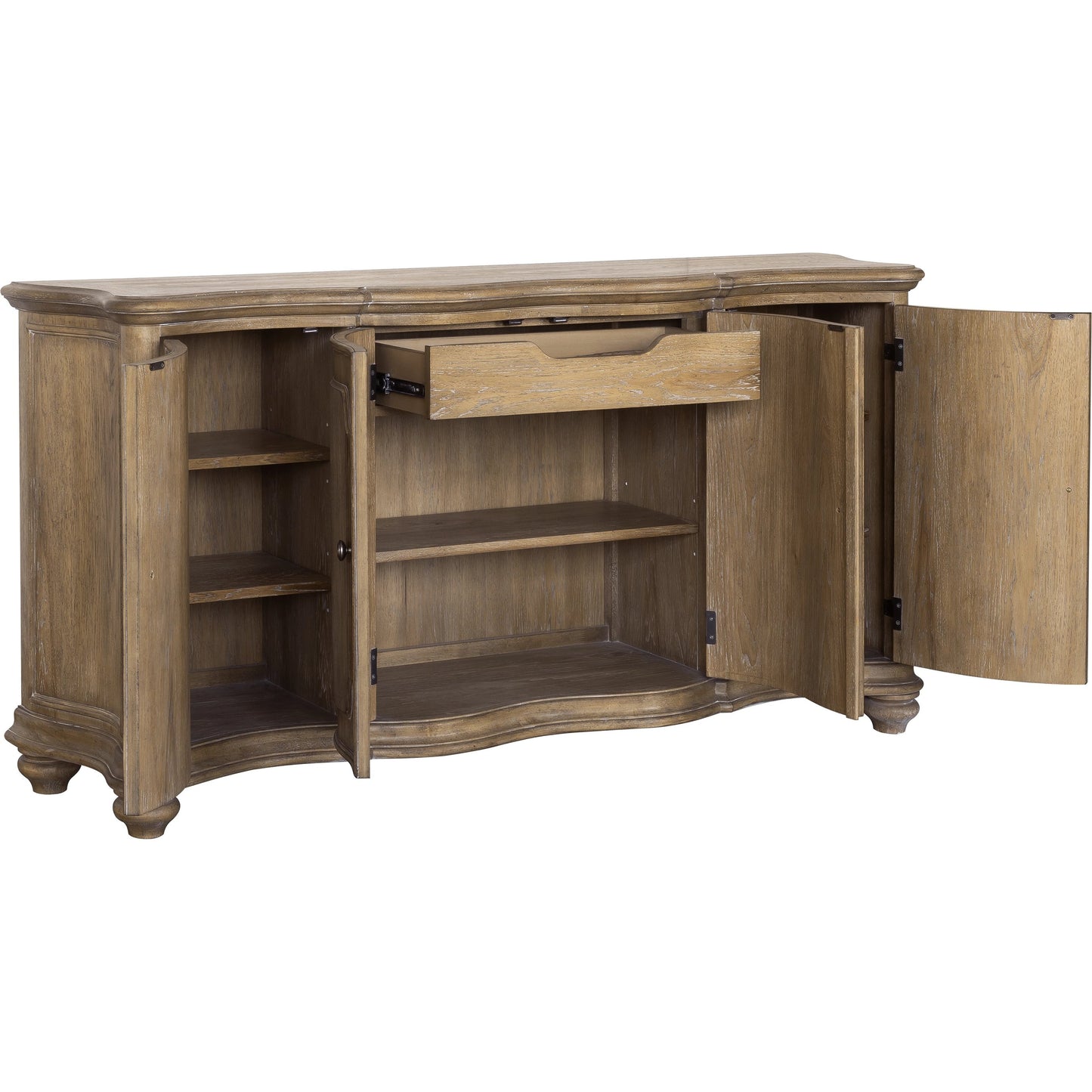 003 SI-2155671 | Additional Silo | Weston Hills Buffet by Pulaski Furniture in flax seed. Made from hardwood solids, hickory veneers in a traditional style.