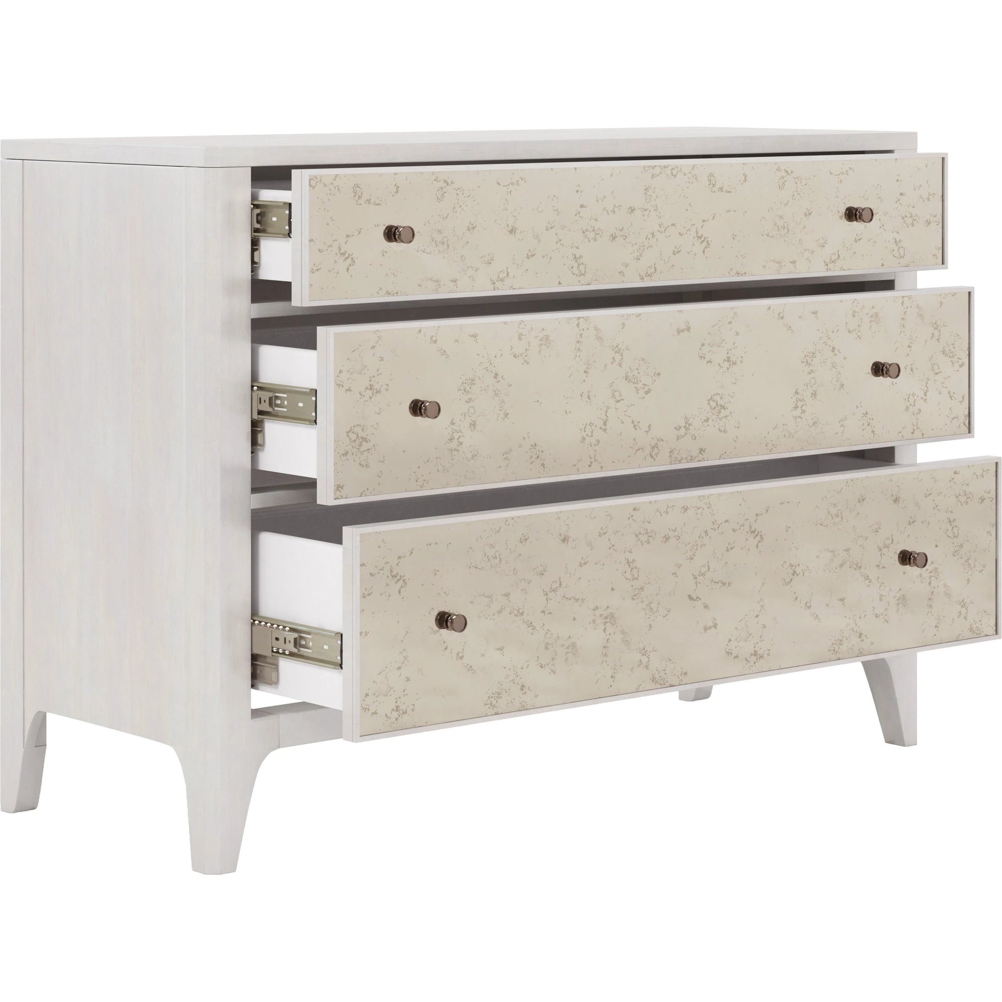 Mezzanine Single Dresser by A.R.T. Furniture in dove gray. Made from parawood, poplar solids, maple veneer, mirror in a modern style.