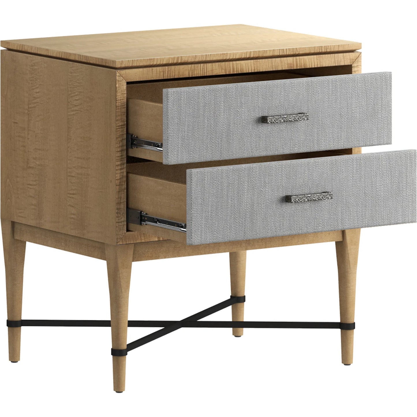 003 SI-2447948 | Additional Silo | Loft Fabric Nightstand by A.R.T. Furniture in brown and natural maple. Made from poplar, rubberwood, fabric in a modern style.