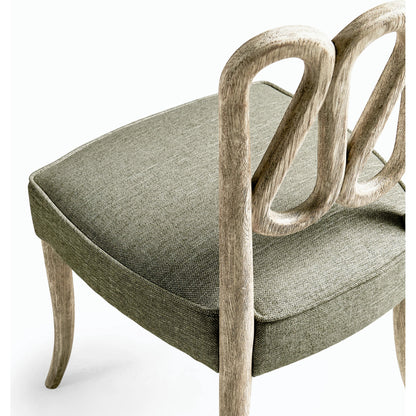 Ampney Side Chair (Set of 2) by Jonathan Charles in light brown and washed grey oak. Made from oak, foam, fabric in a traditional style.