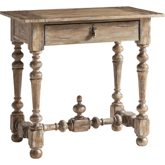 Caldera Nightstand by Jonathan Charles in light spain painted walnut. Made from main acacia in a unique style.