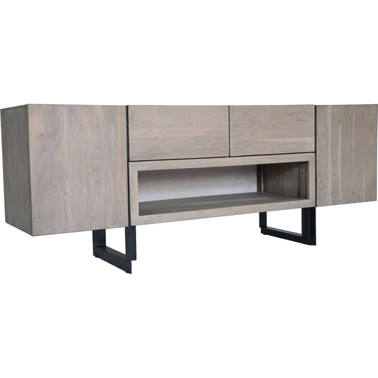 Tiburon Media Cabinet by Moe's Home Collection. Made from solid acacia, iron base in a modern style.