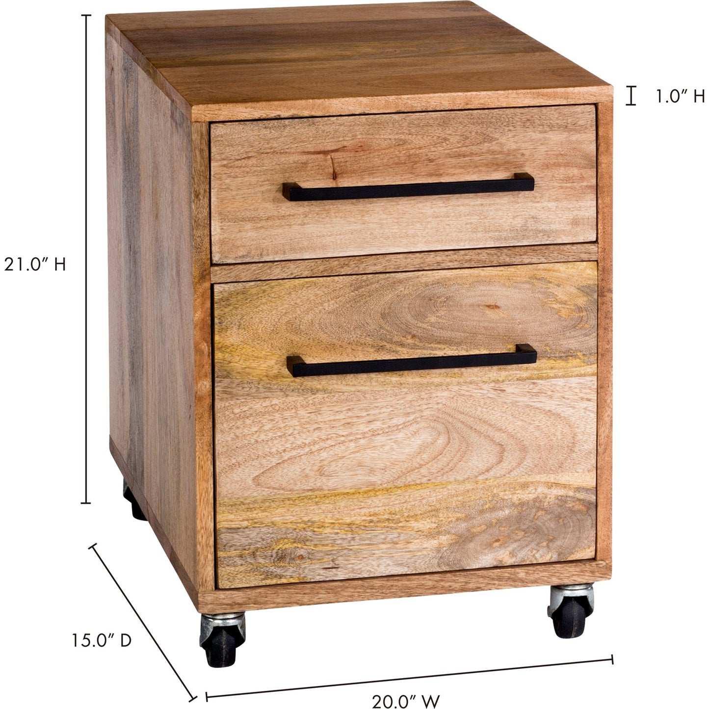 004 S-700150 | Additional Silo | Colvin Mobile Pedestal by Moe's Home Collection in natural. Made from solid mango wood, iron in a modern style.