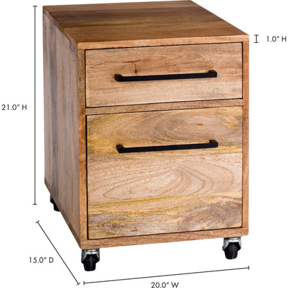 Colvin Mobile Pedestal by Moe's Home Collection in natural. Made from solid mango wood, iron in a modern style.