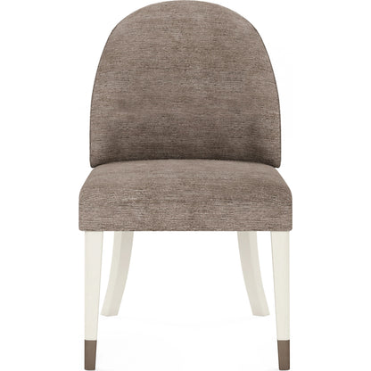 Blanc Hostess Chair (Set of 2) by A.R.T. Furniture in alabaster, burnished bronze. Made from parawood solids, foam, fabric, metal in a modern style.