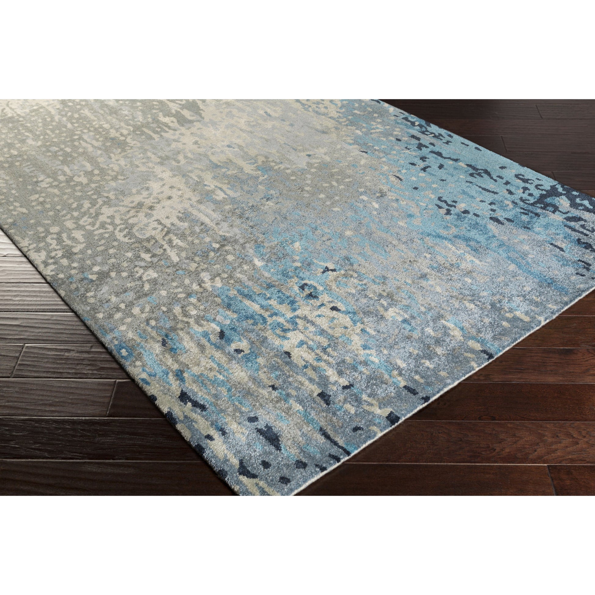 Serenade Rug - 1020 by Surya in dark purple, lilac, blue, light gray, cream, black. Made from 80% viscose, 20% wool in a unique style.
