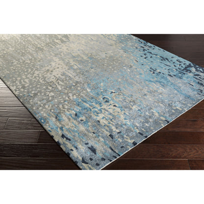 Serenade Rug - 1020 by Surya in dark purple, lilac, blue, light gray, cream, black. Made from 80% viscose, 20% wool in a unique style.