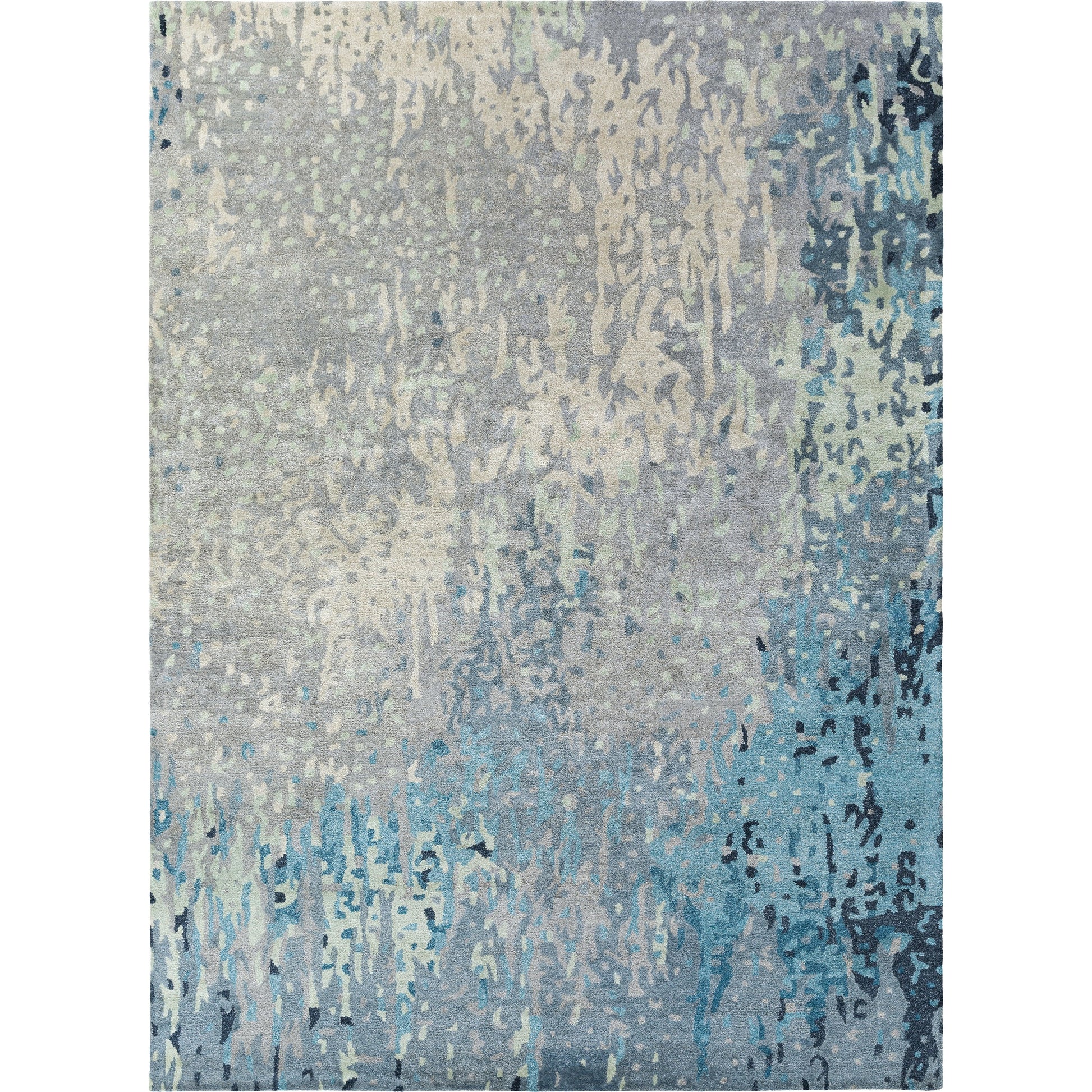 Serenade Rug - 1020 by Surya in dark purple, lilac, blue, light gray, cream, black. Made from 80% viscose, 20% wool in a unique style.