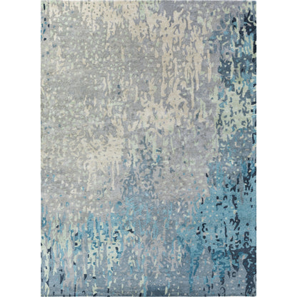 Serenade Rug - 1020 by Surya in dark purple, lilac, blue, light gray, cream, black. Made from 80% viscose, 20% wool in a unique style.