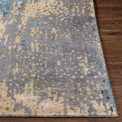Serenade Rug - 1020 by Surya in dark purple, lilac, blue, light gray, cream, black. Made from 80% viscose, 20% wool in a unique style.