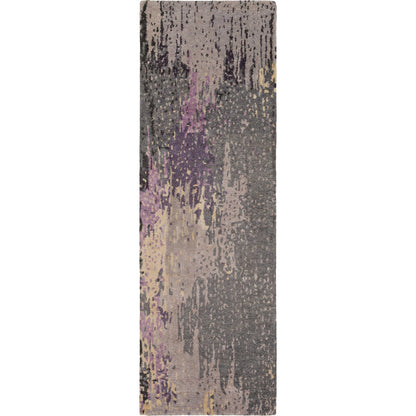 Serenade Rug - 1020 by Surya in dark purple, lilac, blue, light gray, cream, black. Made from 80% viscose, 20% wool in a unique style.