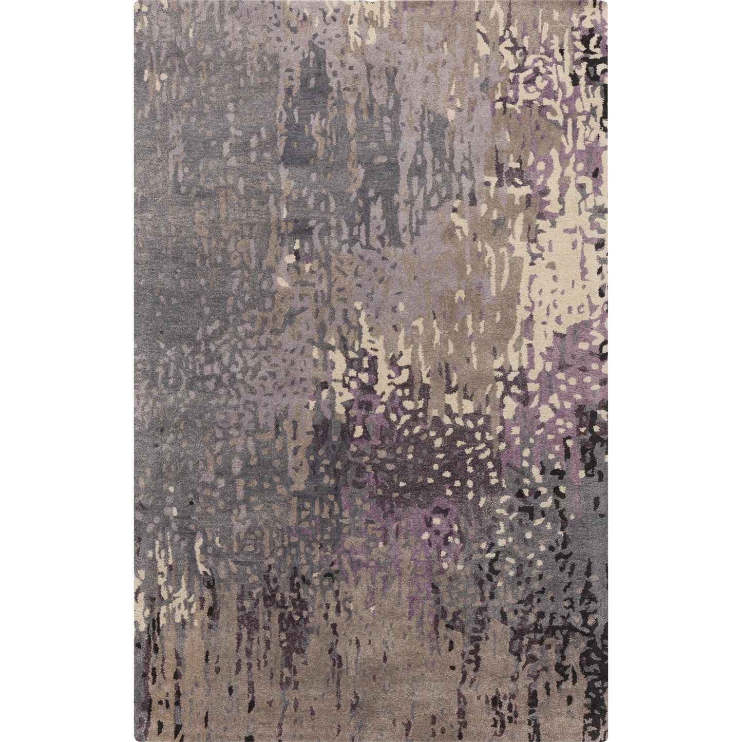 001 63365-20952,63365-20954,63365-20955,63365-20956 | Primary Silo | Serenade Rug - 1020 by Surya in dark purple, lilac, blue, light gray, cream, black. Made from 80% viscose, 20% wool in a unique style.