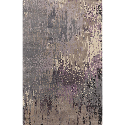 Serenade Rug - 1020 by Surya in dark purple, lilac, blue, light gray, cream, black. Made from 80% viscose, 20% wool in a unique style.