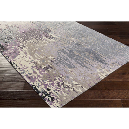 Serenade Rug - 1020 by Surya in dark purple, lilac, blue, light gray, cream, black. Made from 80% viscose, 20% wool in a unique style.