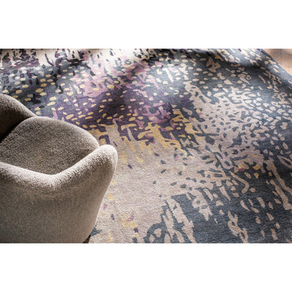 Serenade Rug - 1020 by Surya in dark purple, lilac, blue, light gray, cream, black. Made from 80% viscose, 20% wool in a unique style.