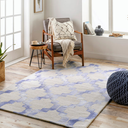 Serafina SRF-2005 Rug by Livabliss in denim, navy, light gray. Made from wool in a unique style.