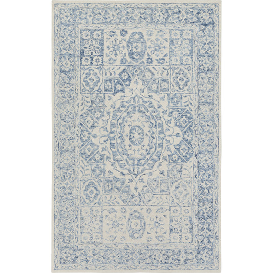 Serafina Rug - 20993 by Livabliss in pale blue, white. Made from wool in a unique style.