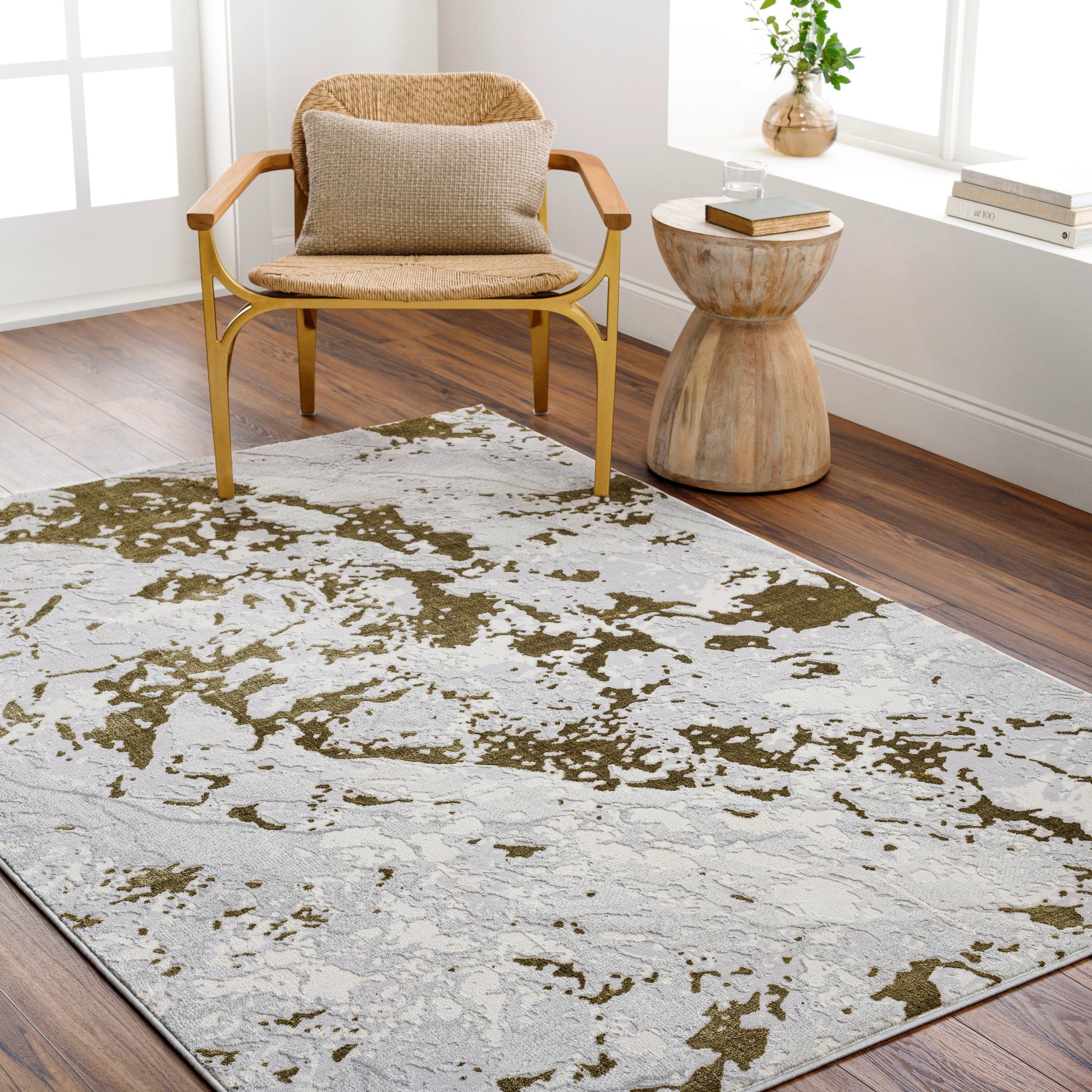 Sunrise Rug - 489634 by Livabliss in tan, mustard, cream, beige. Made from polyester, polypropylene in a unique style.