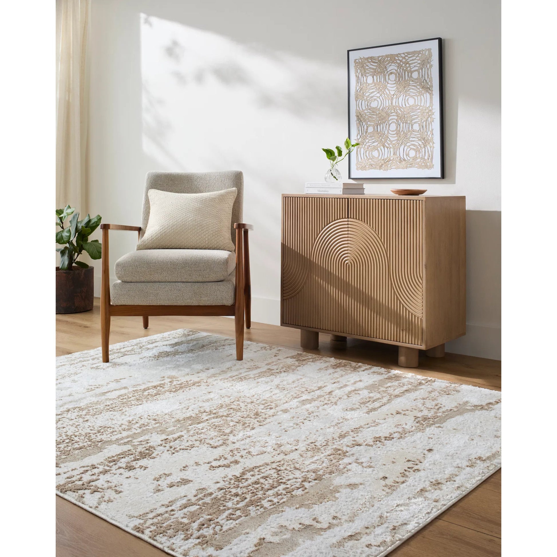 Sunrise 537255 Rug by Livabliss in tan, cream, mustard, brown. Made from polyester, polypropylene in a unique style.