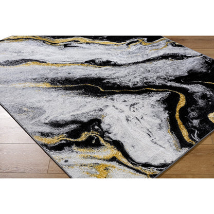 Sunrise 537277 Rug by Livabliss in light slate, ivory, charcoal, gray, black. Made from polyester, polypropylene in a unique style.