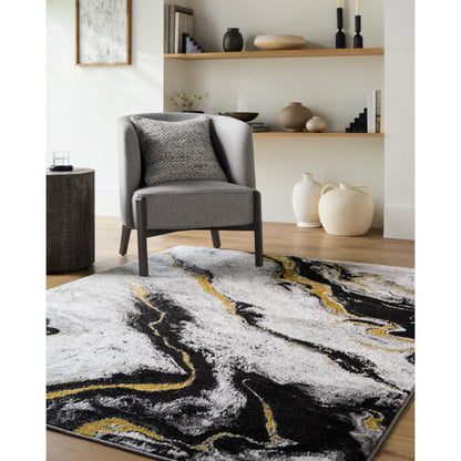 Sunrise 537277 Rug by Livabliss in light slate, ivory, charcoal, gray, black. Made from polyester, polypropylene in a unique style.