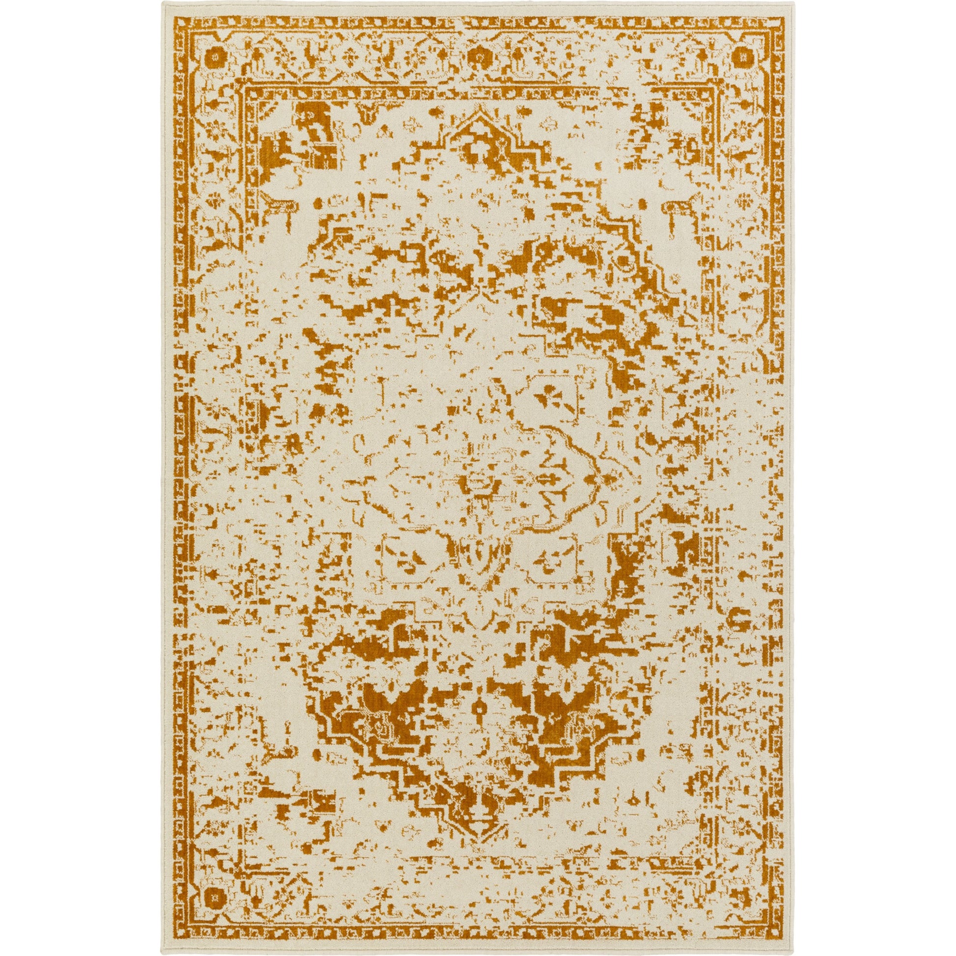 Stretto Rug - 17482 by Livabliss in burnt orange, ivory. Made from 50% polyester, 50% wool in a unique style.