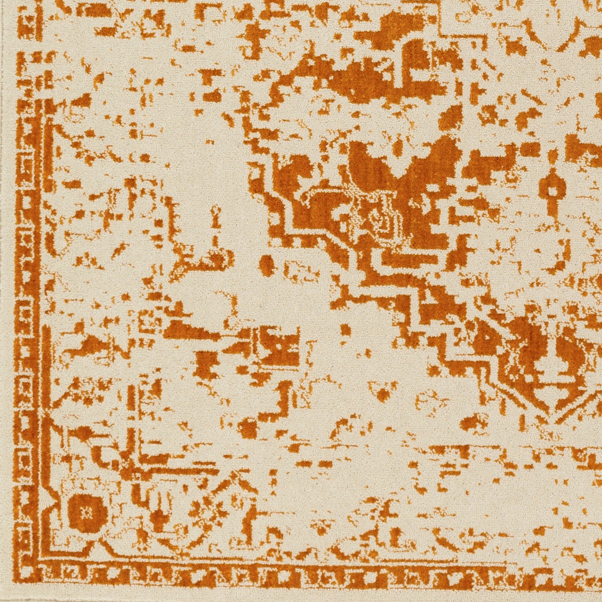 Stretto Rug - 17482 by Livabliss in burnt orange, ivory. Made from 50% polyester, 50% wool in a unique style.