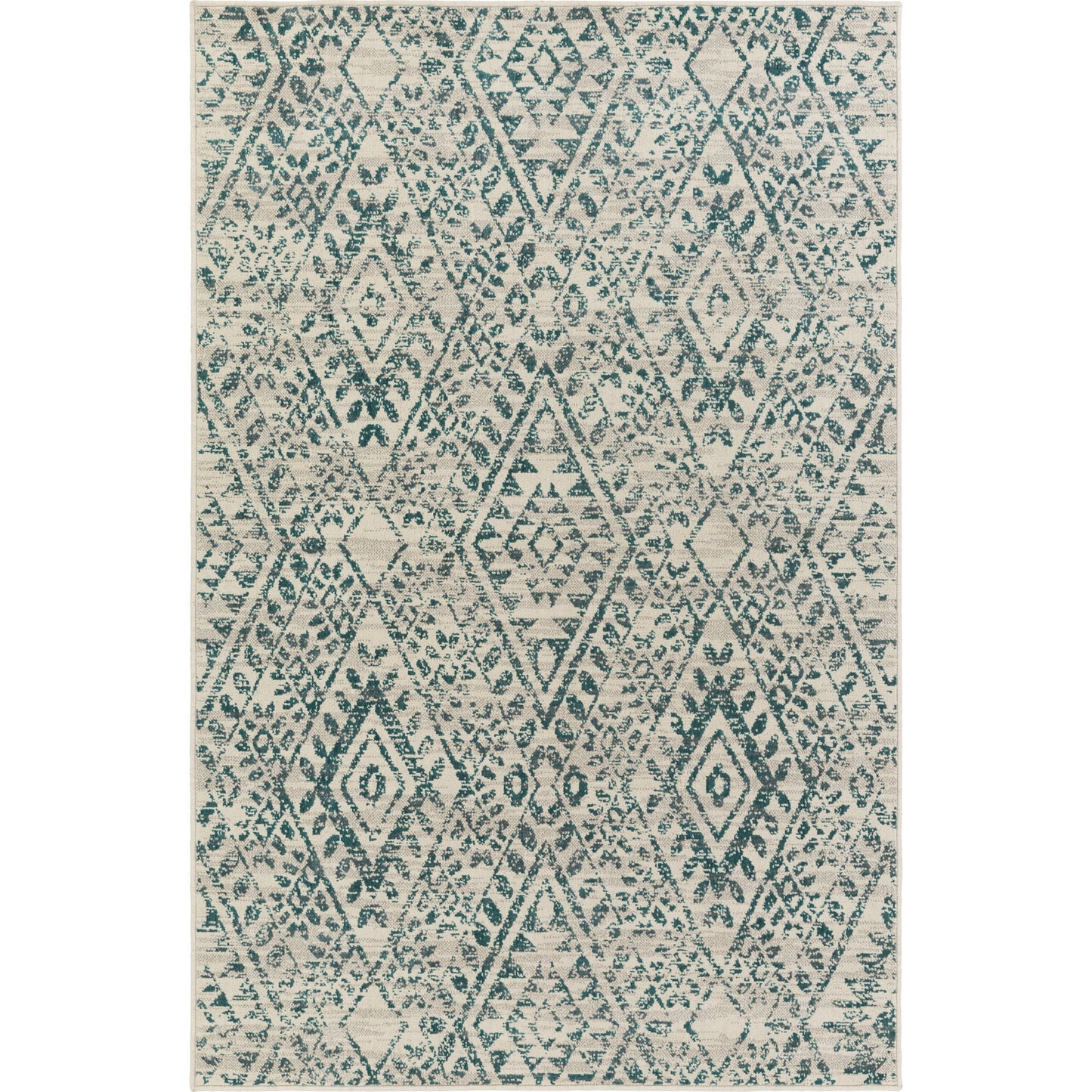 001 84630-33574 | Primary Silo | Stretto Rug - 17487 by Livabliss in gray, teal, ivory. Made from 50% polyester, 50% wool in a unique style.