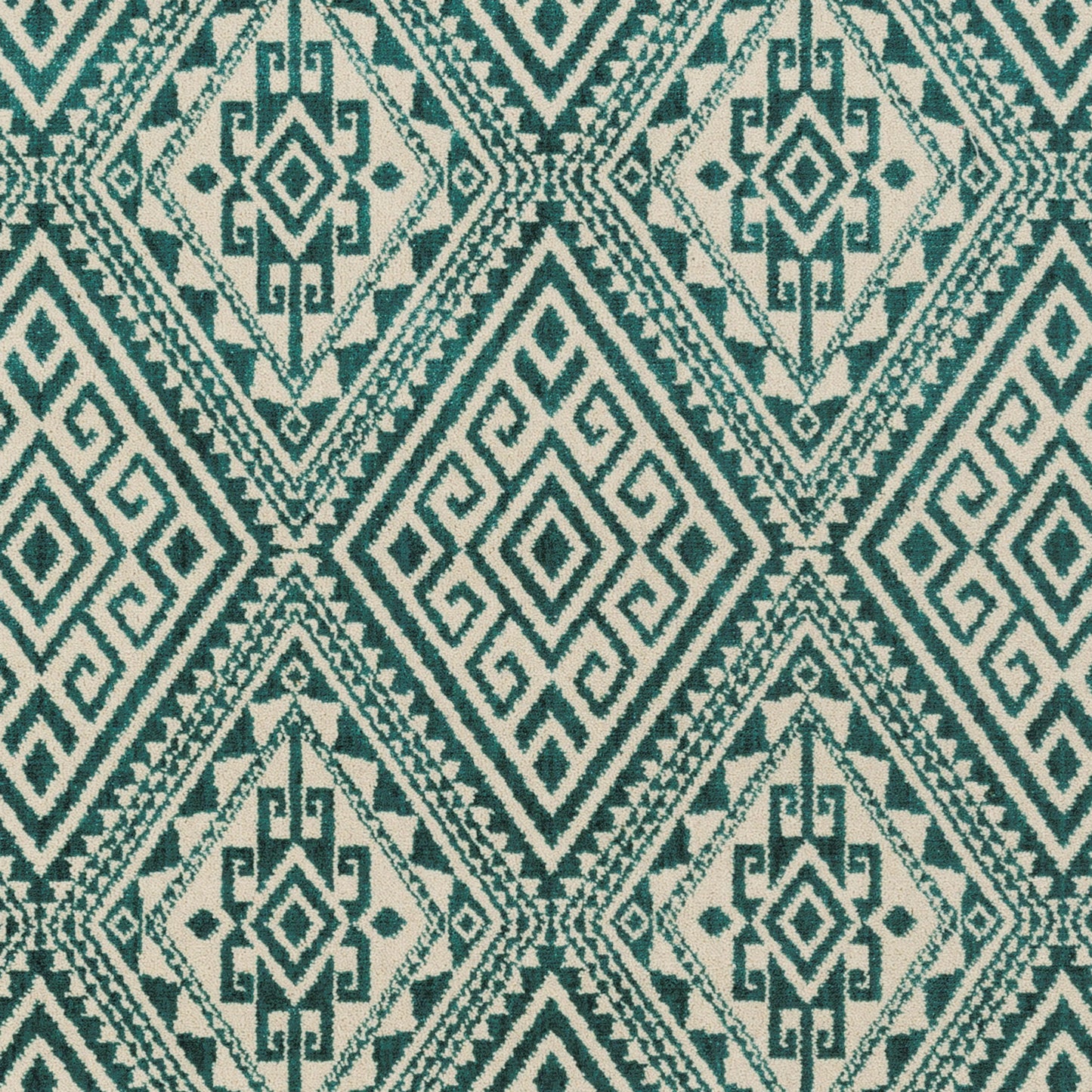003 84643-33574 | Closeup | SRO-1022 Rug by Livabliss in teal, ivory. Made from 50% polyester, 50% wool in a unique style.