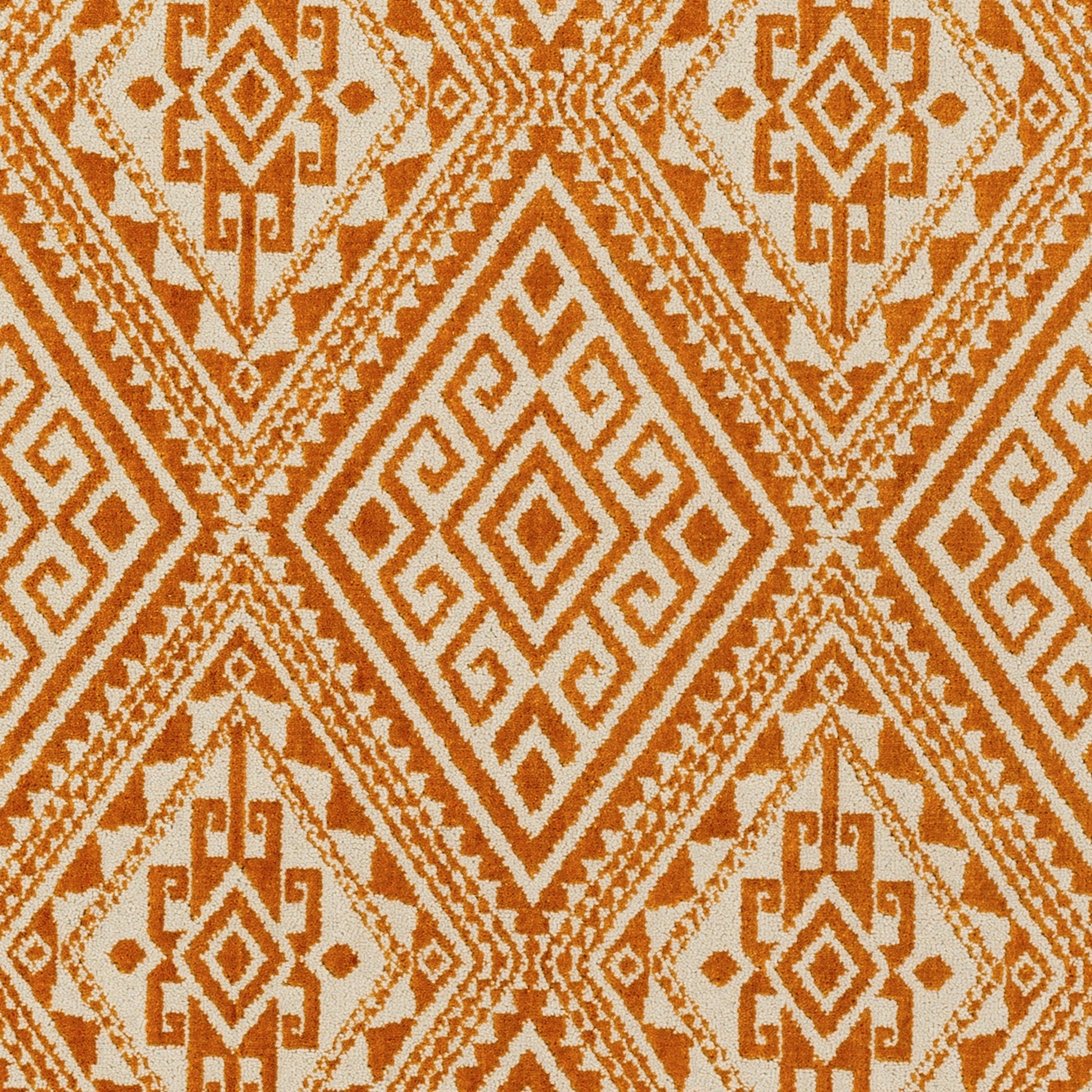 Stretto Rug - 17490 by Livabliss in burnt orange, ivory. Made from 50% polyester, 50% wool in a unique style.