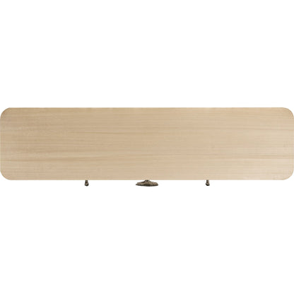 Water Breaker Mixed Media Credenza by Jonathan Charles in beige and ash blonde. Made from dyed koto veneer, bone, leather, metal in a transitional style.