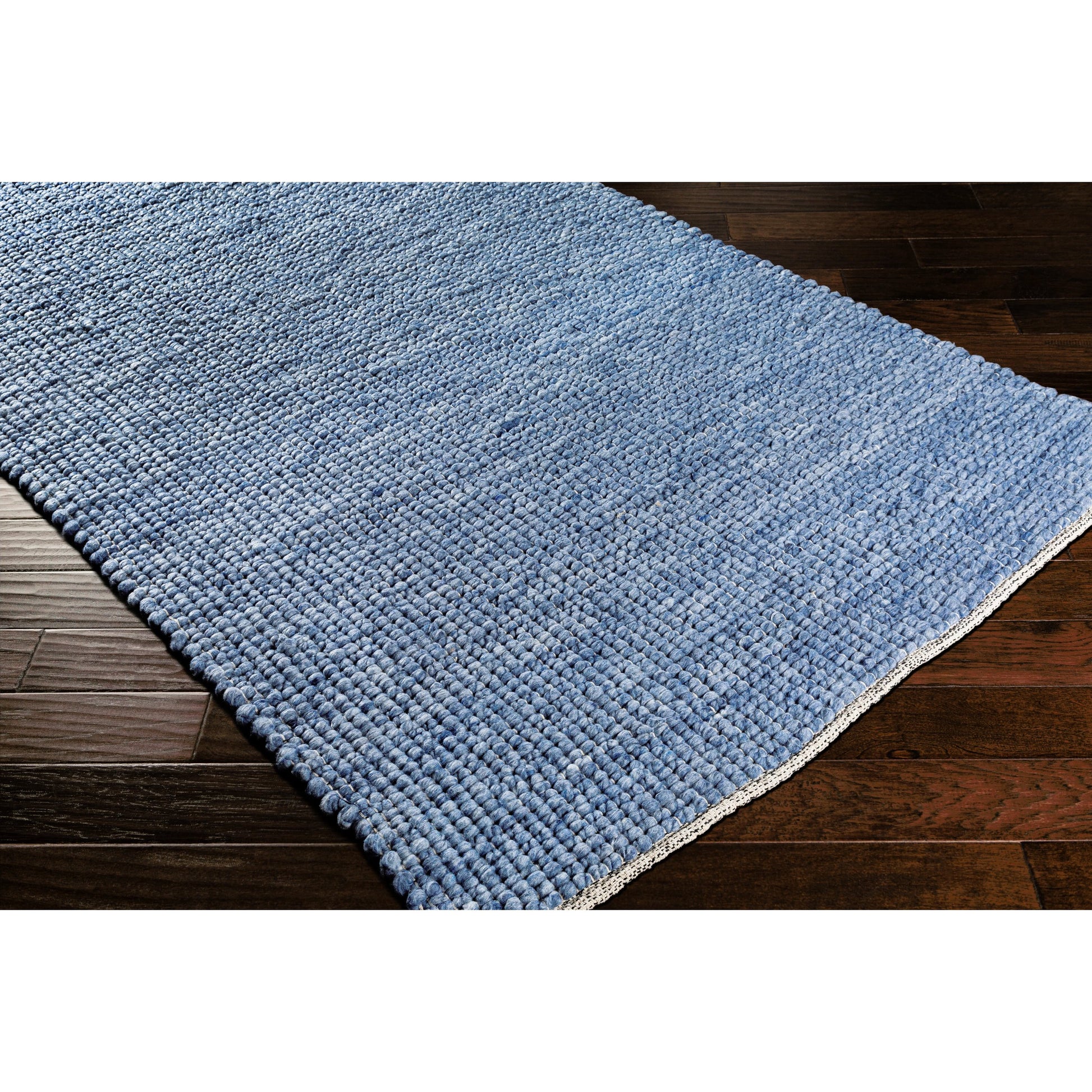 Sierra Rug - 26035 by Livabliss in pale blue, denim, dark blue, black, cream. Made from 60% wool, 20% cotton, 20% polyester in a unique style.