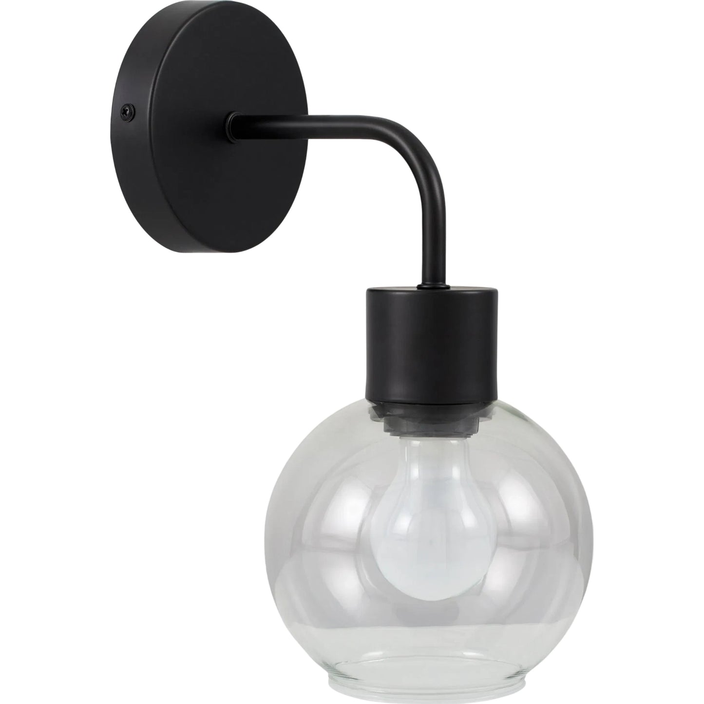 001 SI-2349381 | Primary Silo | Silverton Black Wall Sconce by Livabliss in fixture: black; shade: white; cord: black and metallic, painted. Made from iron, glass in a modern style.