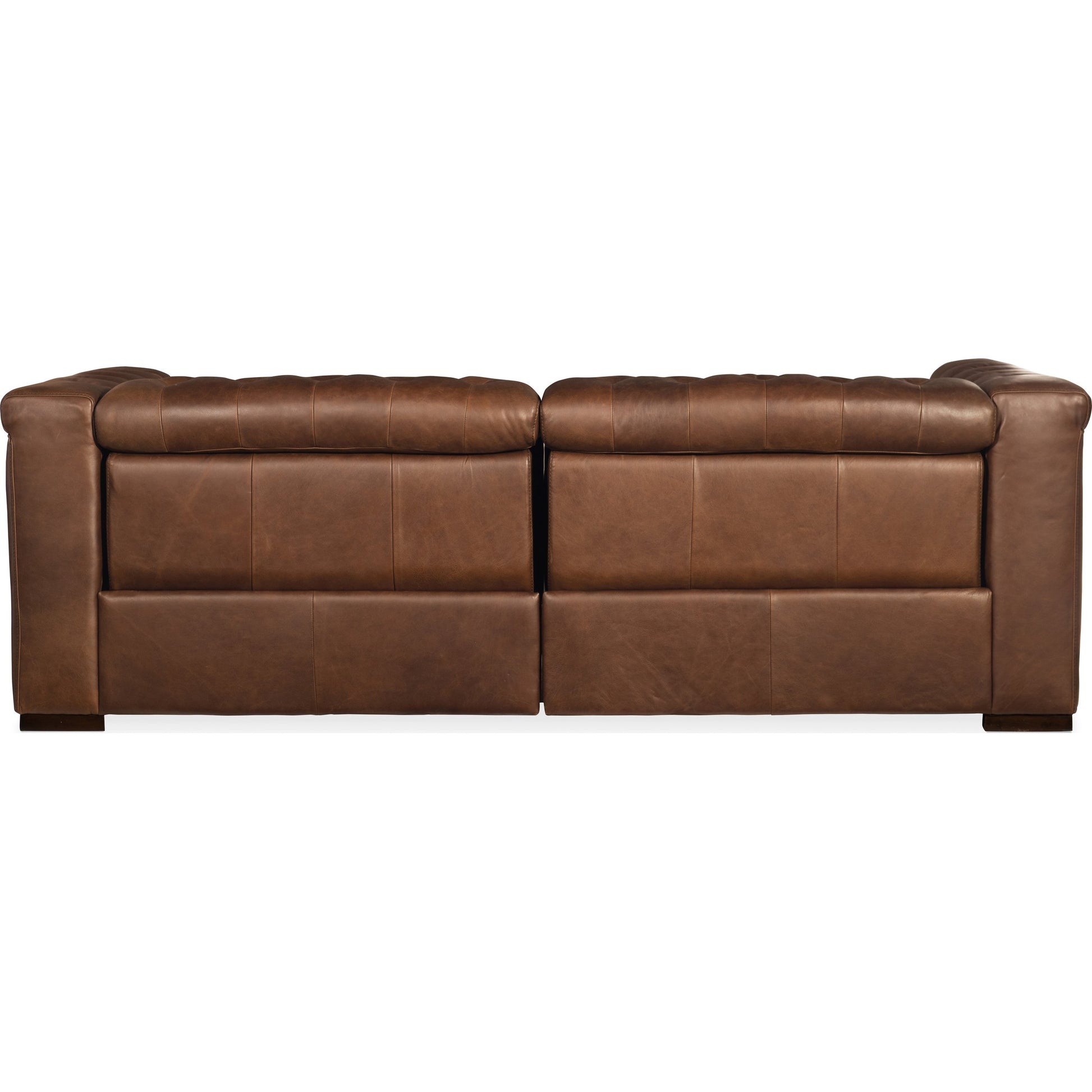 Savion Power Reclining Sofa by Hooker Furniture in brown. Made from leather in a modern style.