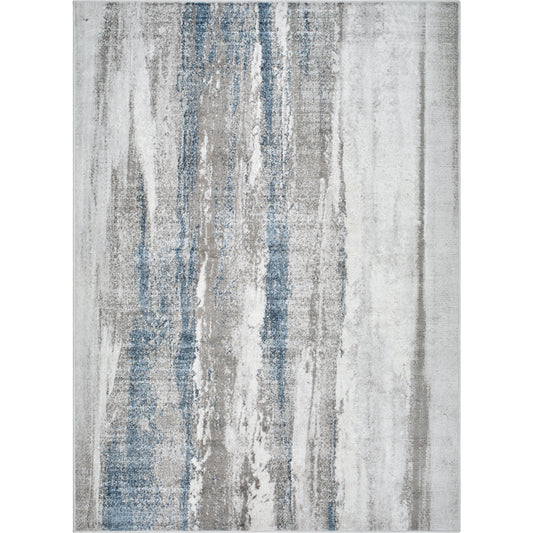 St Tropez Rug - 487306 by Livabliss in light gray, charcoal, gray, cream, dark blue, blue. Made from face: 100% polypropylene, warp: 100% cotton in a unique style.
