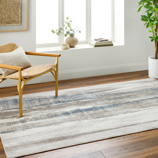 St Tropez Rug - 487306 by Livabliss in light gray, charcoal, gray, cream, dark blue, blue. Made from face: 100% polypropylene, warp: 100% cotton in a unique style.