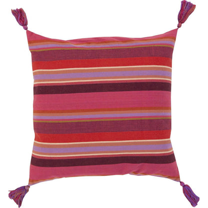 Stadda Stripe Indoor/Outdoor Pillow by Surya in lilac, red, camel, burgundy, peach, rose. Made from 100% cotton in 