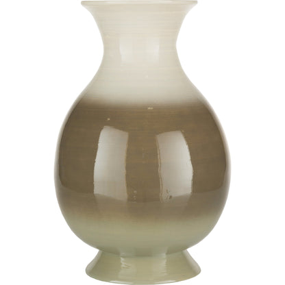 Sausalito Vase by Livabliss in dark blue, emerald, white and lacquered. Made from wood in a coastal style.